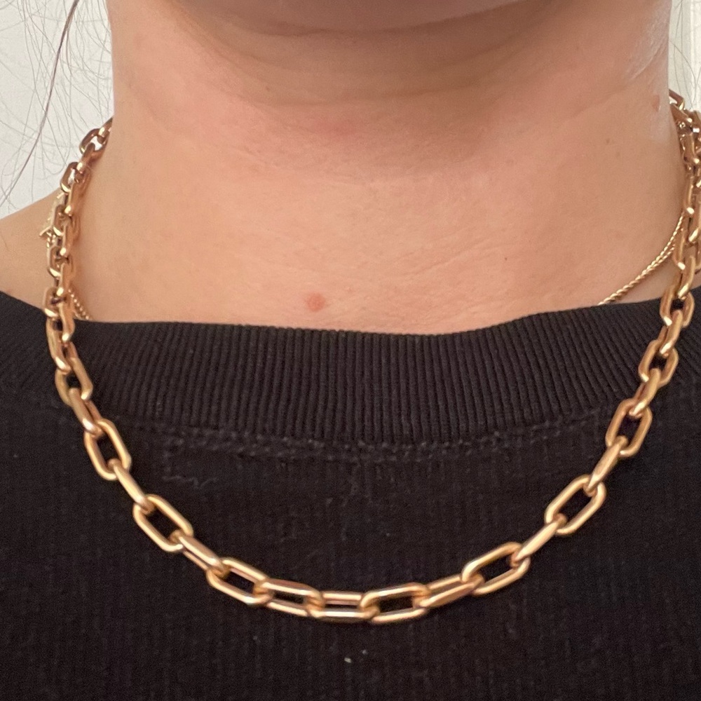 Grande Luxe Link Drawn Cable Chain Necklace in Rose Gold 18”